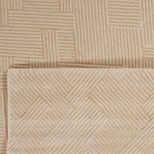 Tapis Chambre 80x150 Tissé Beige Rectangle Motif Géométrique Ceroteo