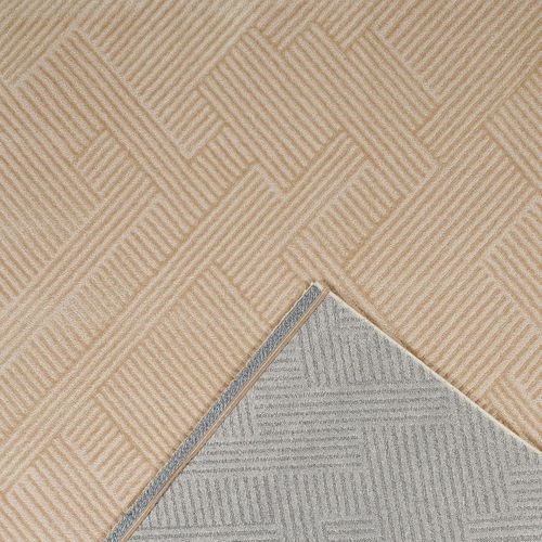 Tapis Chambre 80x150 Tissé Beige Rectangle Motif Géométrique Ceroteo