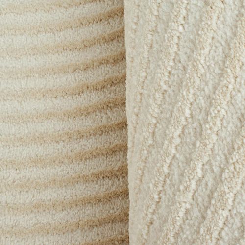 Tapis Chambre 80x150 Tissé Crème Rectangle Motif Géométrique Ceroti