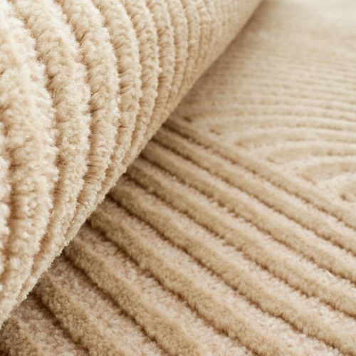 Tapis Chambre 80x150 Tissé Beige Rectangle Motif Géométrique Ceroti