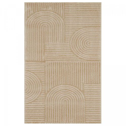 Tapis Chambre 80x150 Tissé Beige Rectangle Motif Géométrique Cerabi