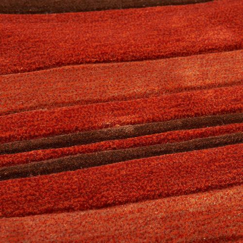 Tapis Salon 120x170 Fait Main En Acrylique Marron Et Orange Motif Simple