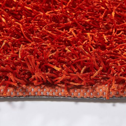 Tapis Shaggy 140x200 Rectangle Fait Main Rouge Et Orange Motif Uni Starod