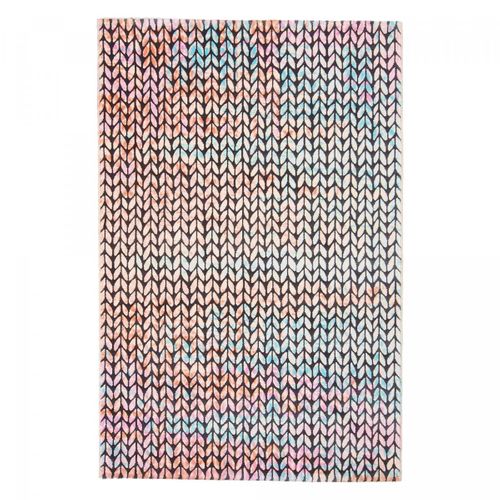 Tapis Salon 120x180 Tissé En Acrylique Orange Et Rose Rectangle Motif Simple