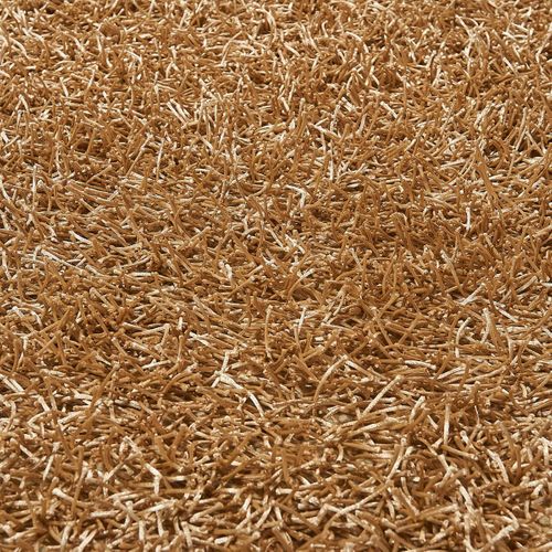 Tapis Shaggy 140x200 Rectangle Fait Main Marron Et Beige Motif Uni Kotira