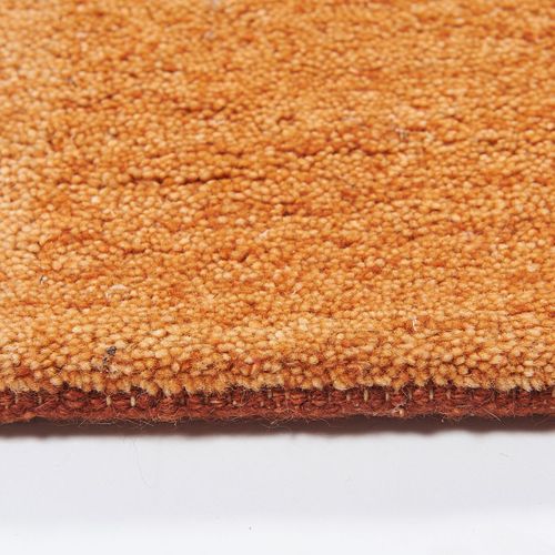 Tapis Shaggy 70x140 Rectangle Fait Main Orange Et Rouge En Laine Motif Damier