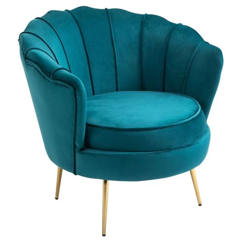 Fauteuil Coquillage Arielle Bleu Canard