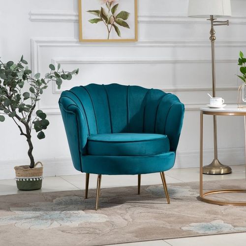 Fauteuil Coquillage Arielle Bleu Canard