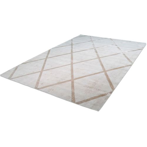 Tapis Fait Main Luxe 210 Ivory Taupe 80 X 150 Cm Beige