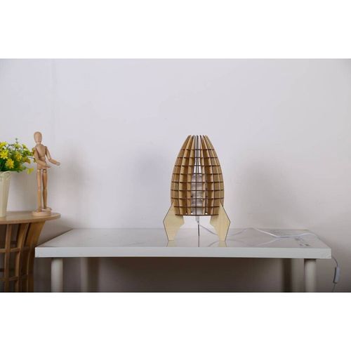 Lampe De Chevet Bois Clair 28x28x38cm