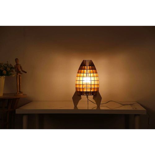 Lampe De Chevet Bois Clair 28x28x38cm