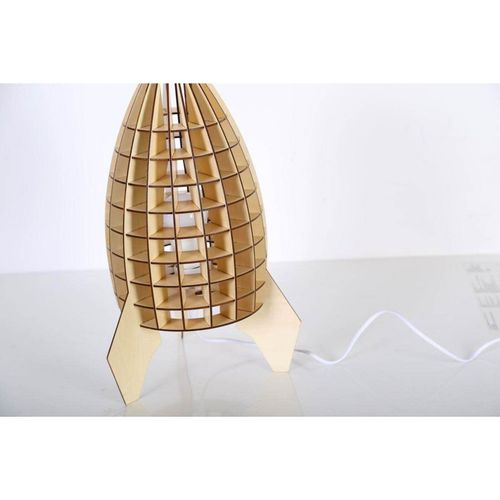 Lampe De Chevet Bois Clair 28x28x38cm