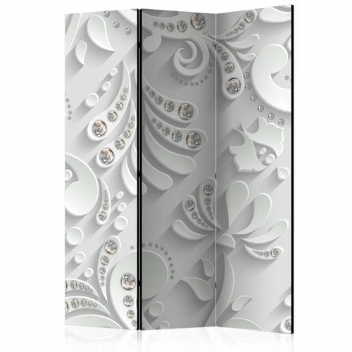 Paravent Fleurs En Cristaux 3 Volets 135 X 172 Cm Gris