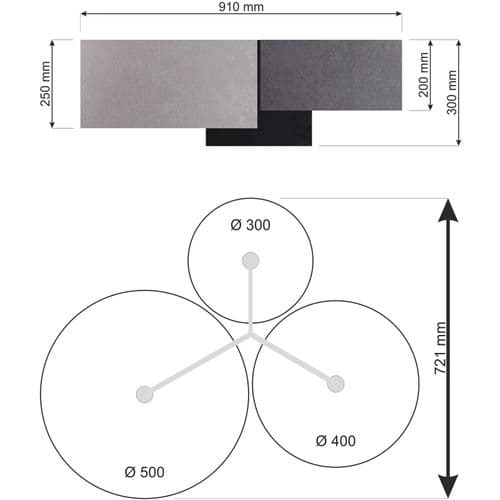 Plafonnier Tissu Gris 92x75x34cm
