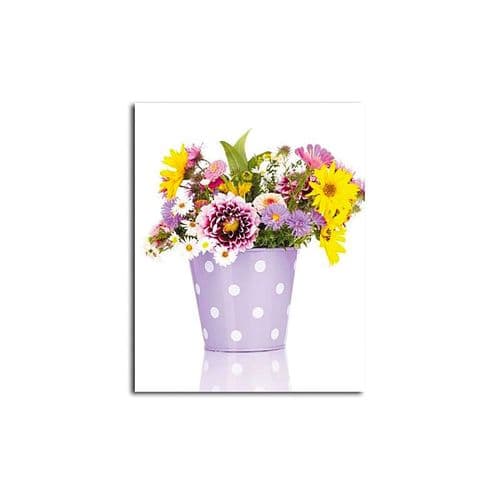 Tableau Bois Fleurs Dans Un Vase 70 X 100 Cm Violet