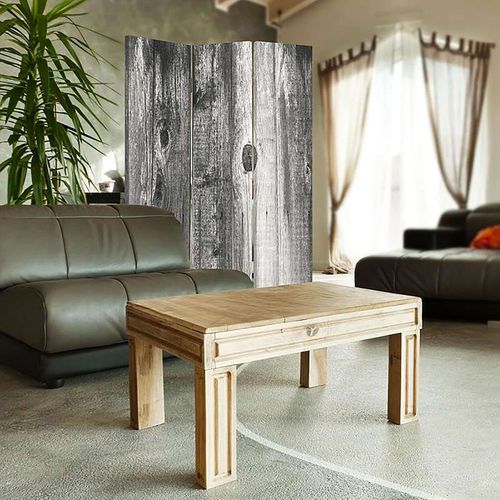 Paravent Rustique Élégant En Bois - 2/3 Volets Design 110 X 150 Cm - 1 Face Déco Gris