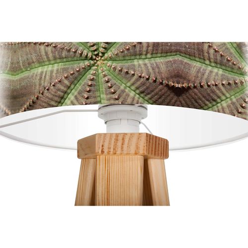 Lampe De Chevet Bois Vert 30x30x45cm