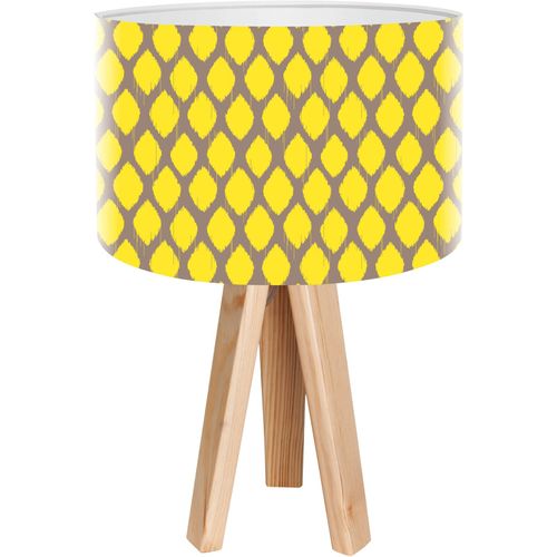 Lampe De Chevet Bois Jaune 30x30x45cm