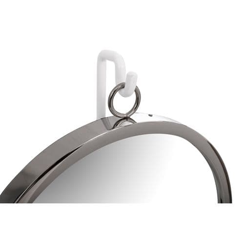 Miroir De Table Rond Blanc, Argent 13x30x65cm