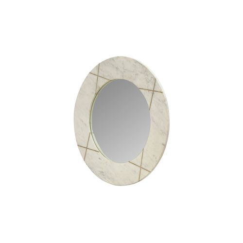 Miroir Mural Rond Blanc 61x61x2cm