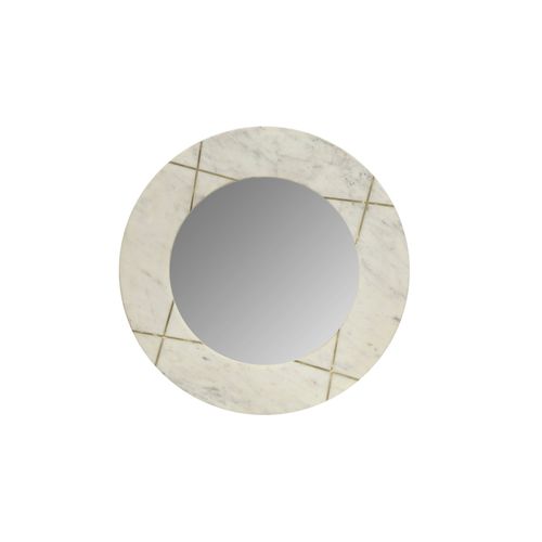 Miroir Mural Rond Blanc 61x61x2cm