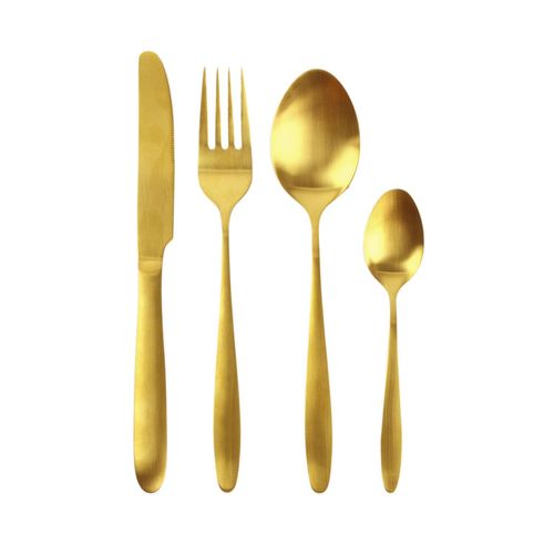 Ménagère En Inox Design Gold - 16 Pièces - Doré