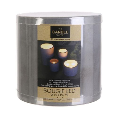 Bougie LED Ronde Design Ciment Factory Pm - Gris