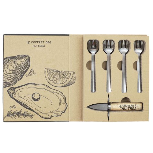 Coffret à huitres  Inox et bois