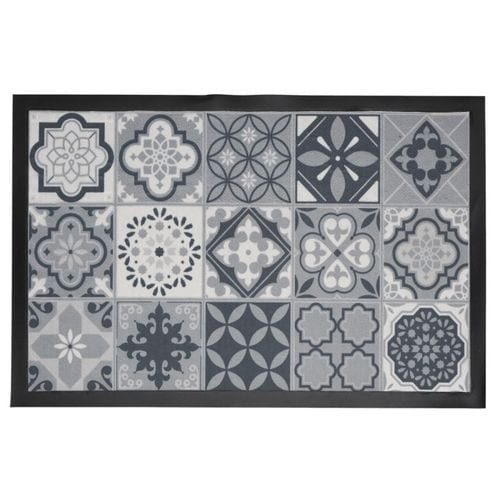 Tapis Déco à Motifs "carreaux Ciment" 40x60cm Gris