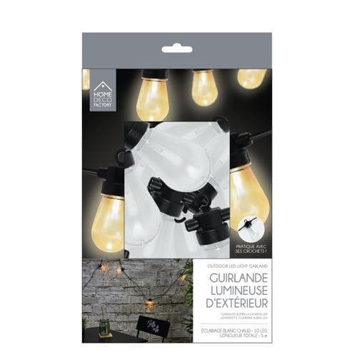 Guirlande Lumineuse Extérieur "ampoule Transparente" 5m Noir