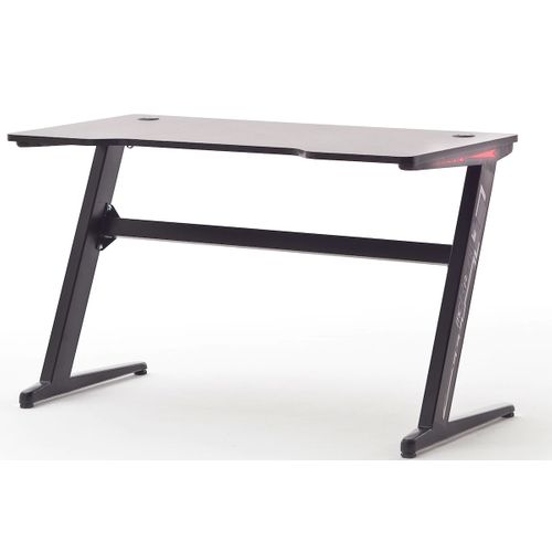 Bureau D'ordinateur / Table De Jeu Aspect Carbone En Métal + LED - L. 120 X H. 73 X P. 60 Cm