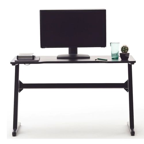 Bureau D'ordinateur / Table De Jeu Aspect Carbone En Métal + LED - L. 120 X H. 73 X P. 60 Cm