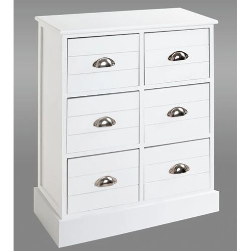 Commode En Bois Massif Et Mdf Laqué Blanc - Longueur 60 X Hauteur 75 X Profondeur 30 Cm