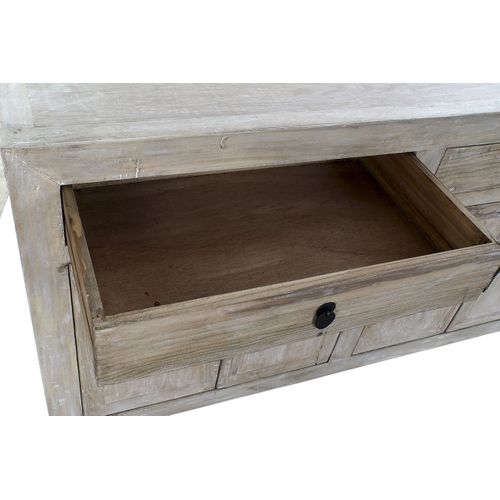 Buffet Meuble De Rangement En Bois Recyclé Coloris Marron Et Métal Noir - L. 220 X H. 86 X P. 45 Cm