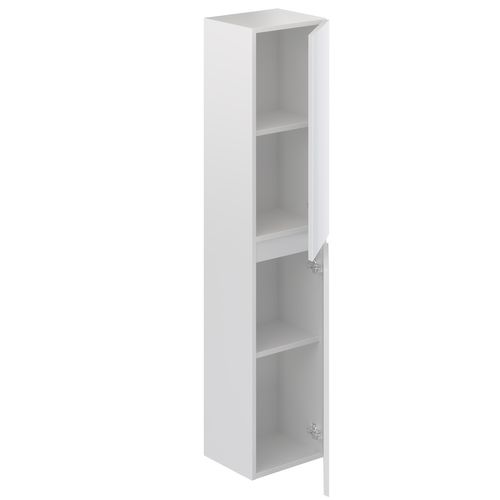 Colonne De Salle De Bain En Mélamine Coloris Blanc - Longueur 30 X Profondeur 27 X Hauteur 140 Cm