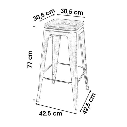 Lot De 4 Tabourets De Bar Vintage Liv - Rouge