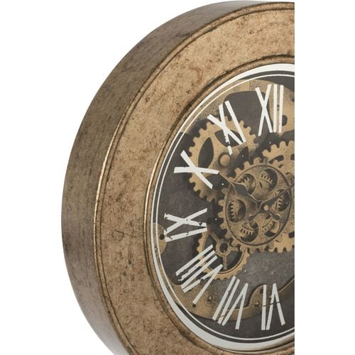 Horloge Murale Or Bois 50x8x50cm