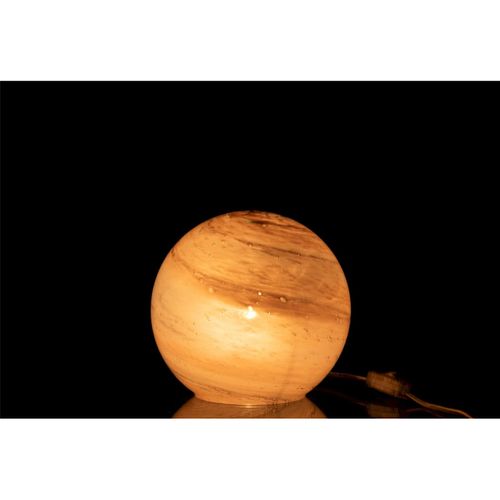 Lampe Boule Rose Verre 22x20x18,5cm