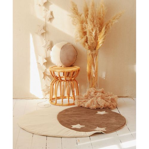 Tapis De Sol Molletonné Bébé Rond Beige 120x120x3cm