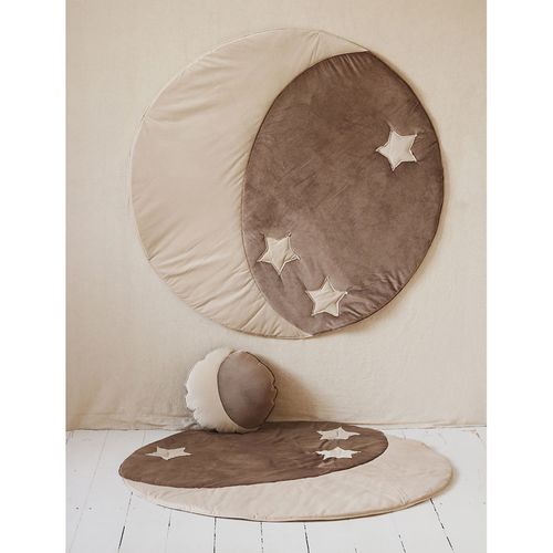 Tapis De Sol Molletonné Bébé Rond Beige 120x120x3cm