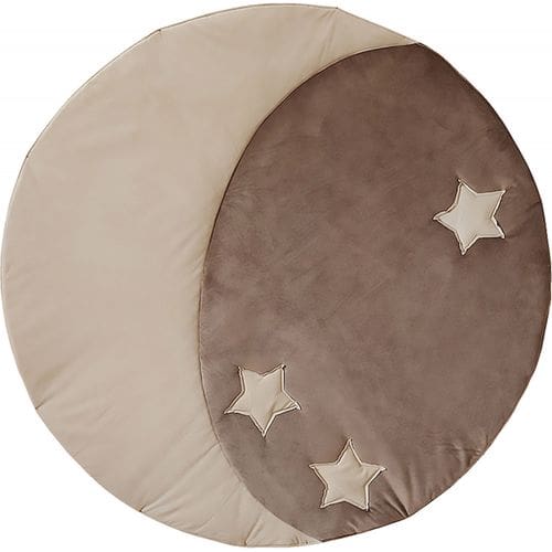 Tapis De Sol Molletonné Bébé Rond Beige 120x120x3cm