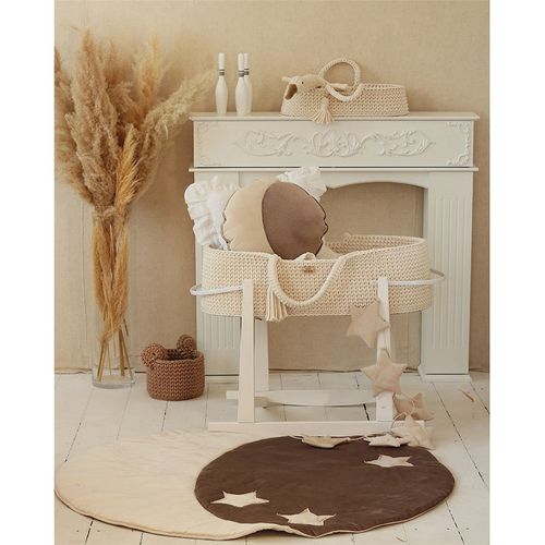 Tapis De Sol Molletonné Bébé Rond Beige 120x120x3cm