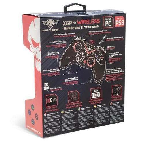 Manette Gamer Xtrem Gamepad Sans Fil 12 Boutons Ps3 / PC