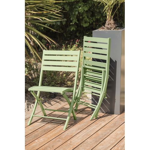 Lot De 2 Chaises De Jardin En Aluminium Vert Lagune - Marius