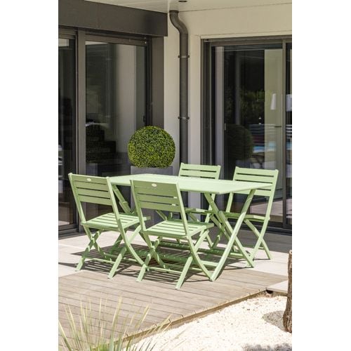 Lot De 2 Chaises De Jardin En Aluminium Vert Lagune - Marius