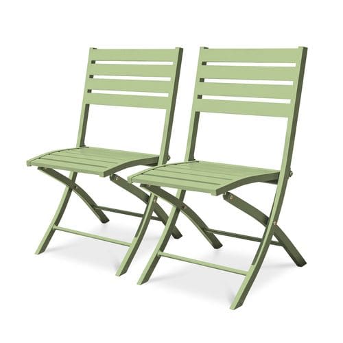 Lot De 2 Chaises De Jardin En Aluminium Vert Lagune - Marius