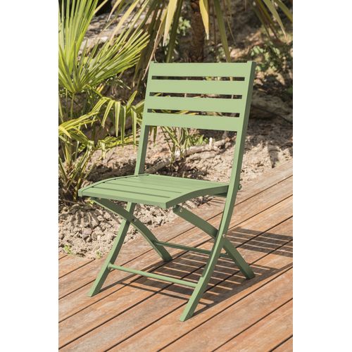 Lot De 2 Chaises De Jardin En Aluminium Vert Lagune - Marius