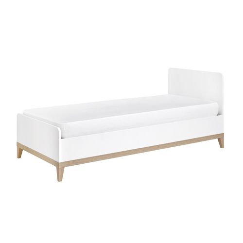 Lit Enfant 90x200 Volt Blanc et Hêtre