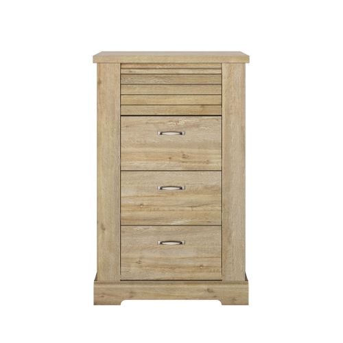 Chiffonnier En Bois Clair 4 Tiroirs Imitation Châtaignier