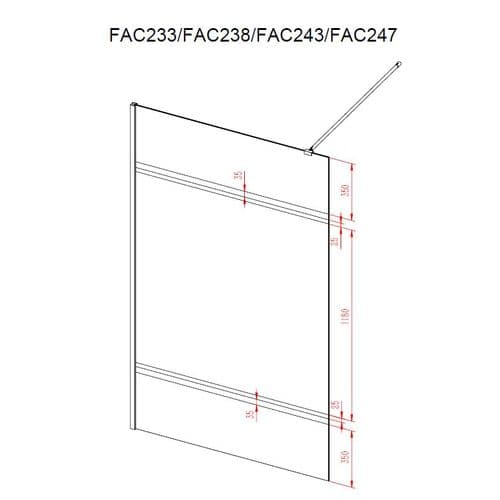 Paroi De Douche Avec Bande Miroir 140x200cm - Verre 8mm - Profilé Chrome - Freedom 2 Mirror